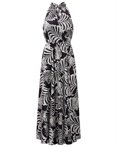 Karmamia Copenhagen - Ava Maxi Kjole - Navy Palm